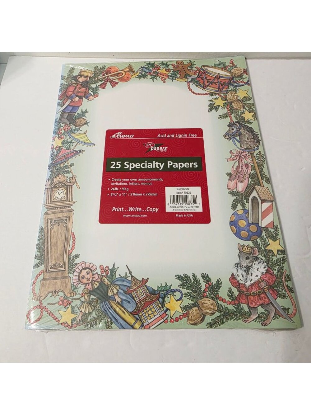 Vtg Specialty Paper Nutcracker Holiday Christmas Border Theme Stationary Letter